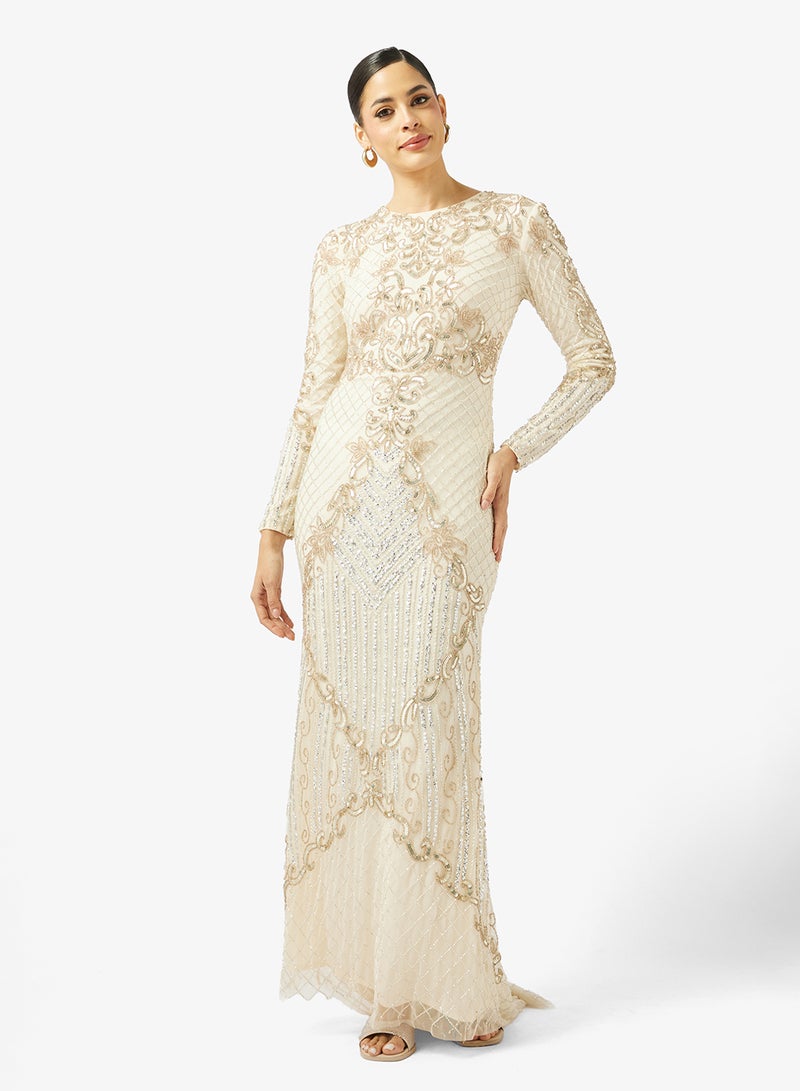 MARYISA Embellished Sequin Maxi Dress - Image 1